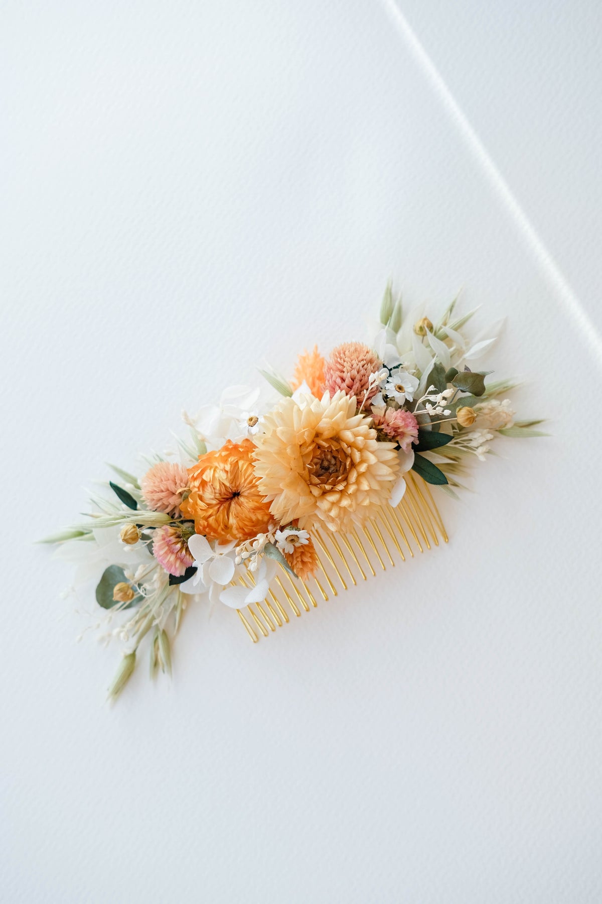 Fall Autumn Dried Flower Wedding Hair Comb