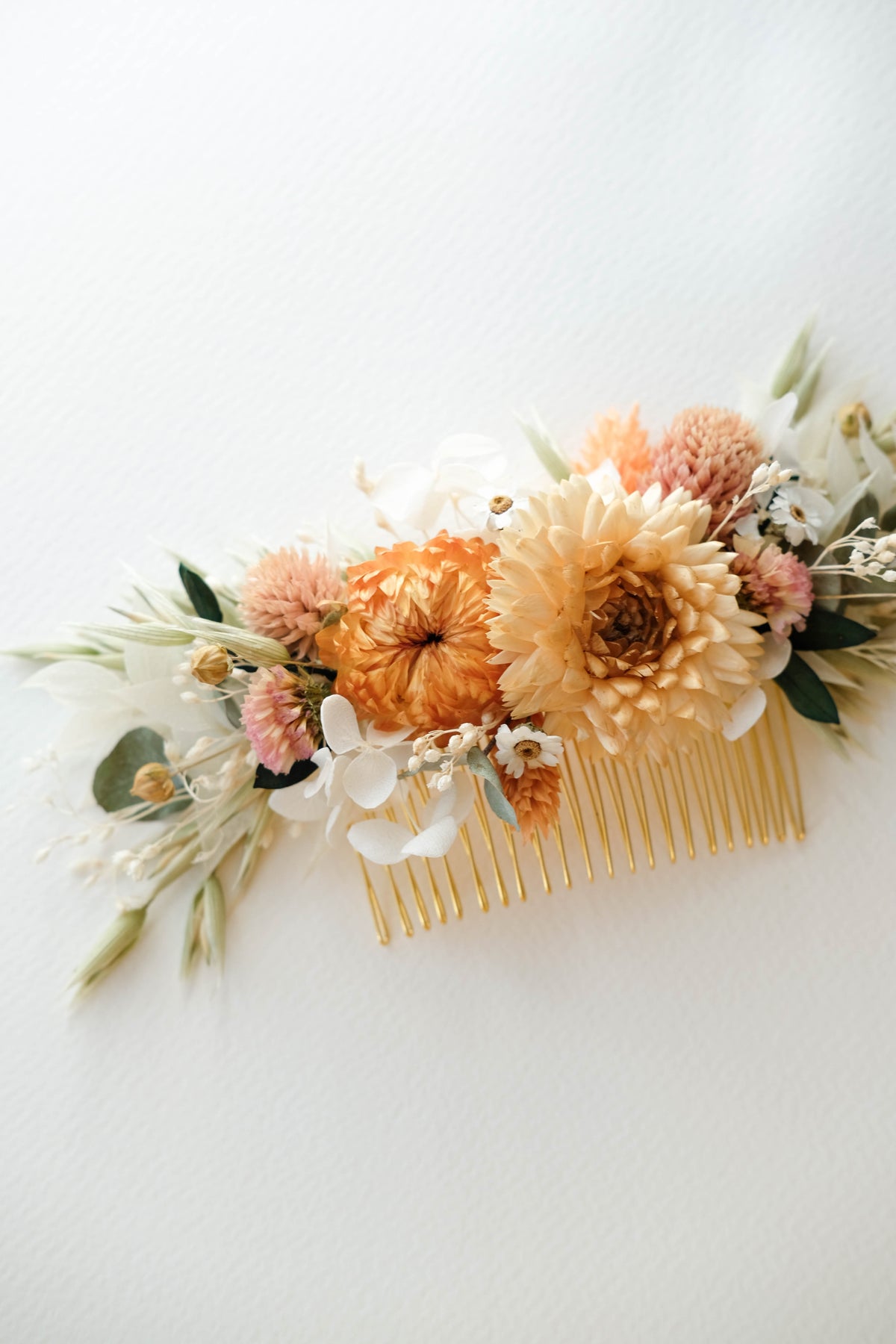Fall Autumn Dried Flower Wedding Hair Comb
