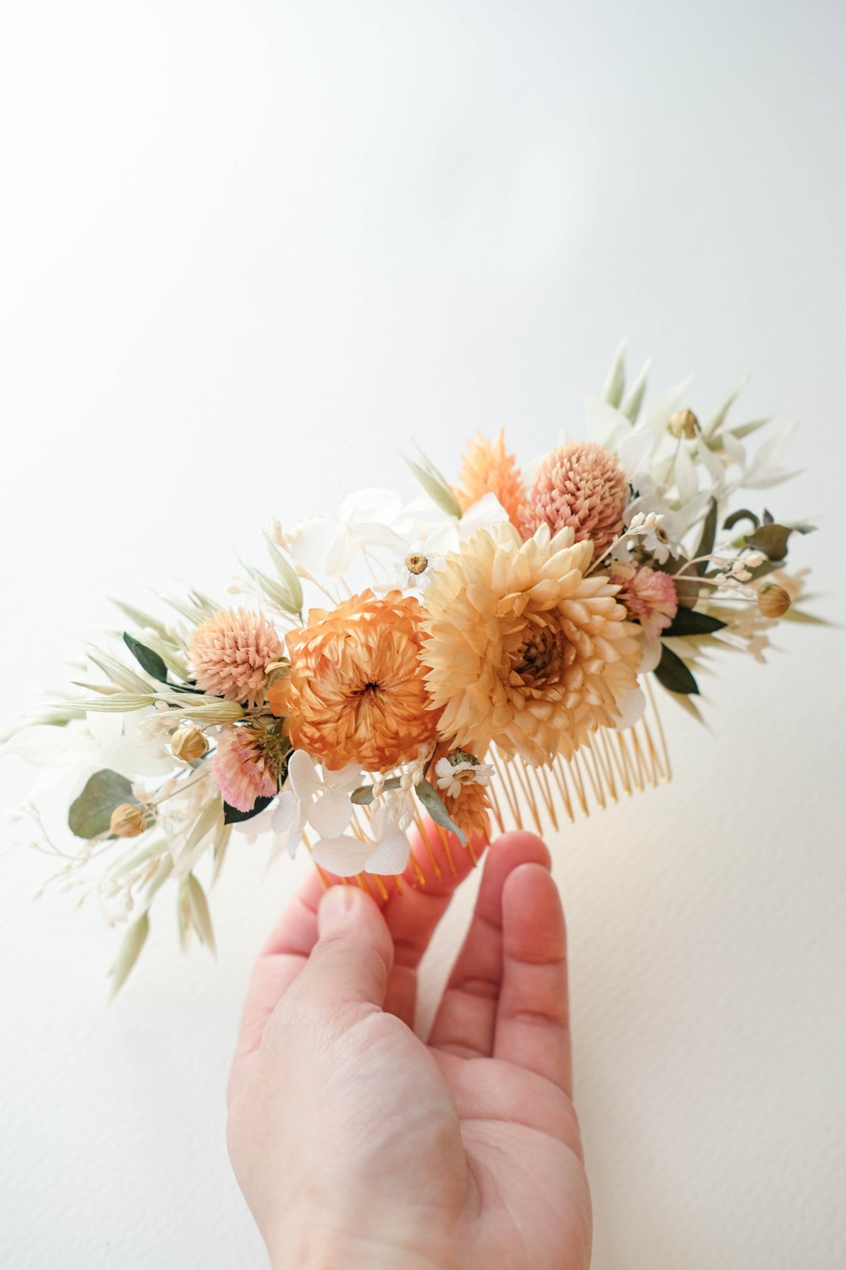 Fall Autumn Dried Flower Wedding Hair Comb