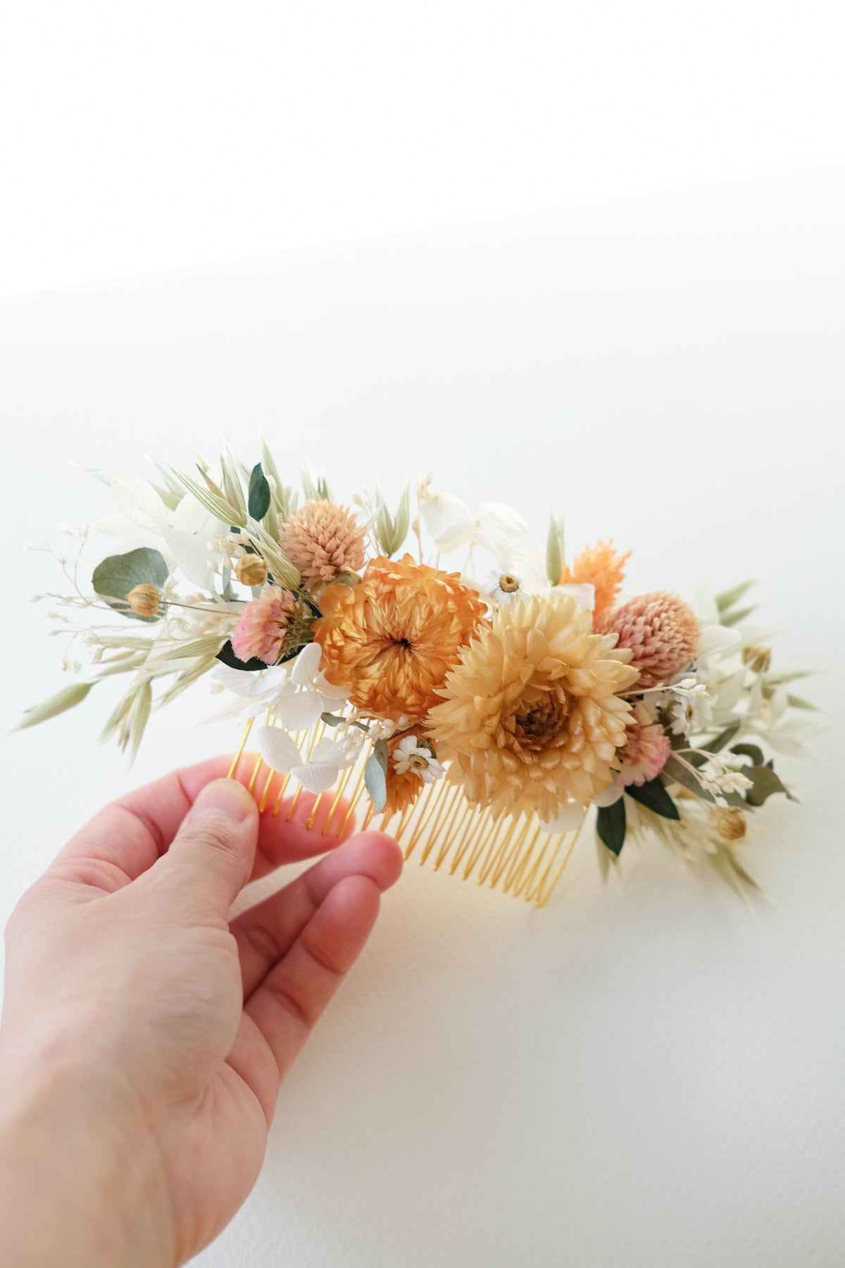 Fall Autumn Dried Flower Wedding Hair Comb