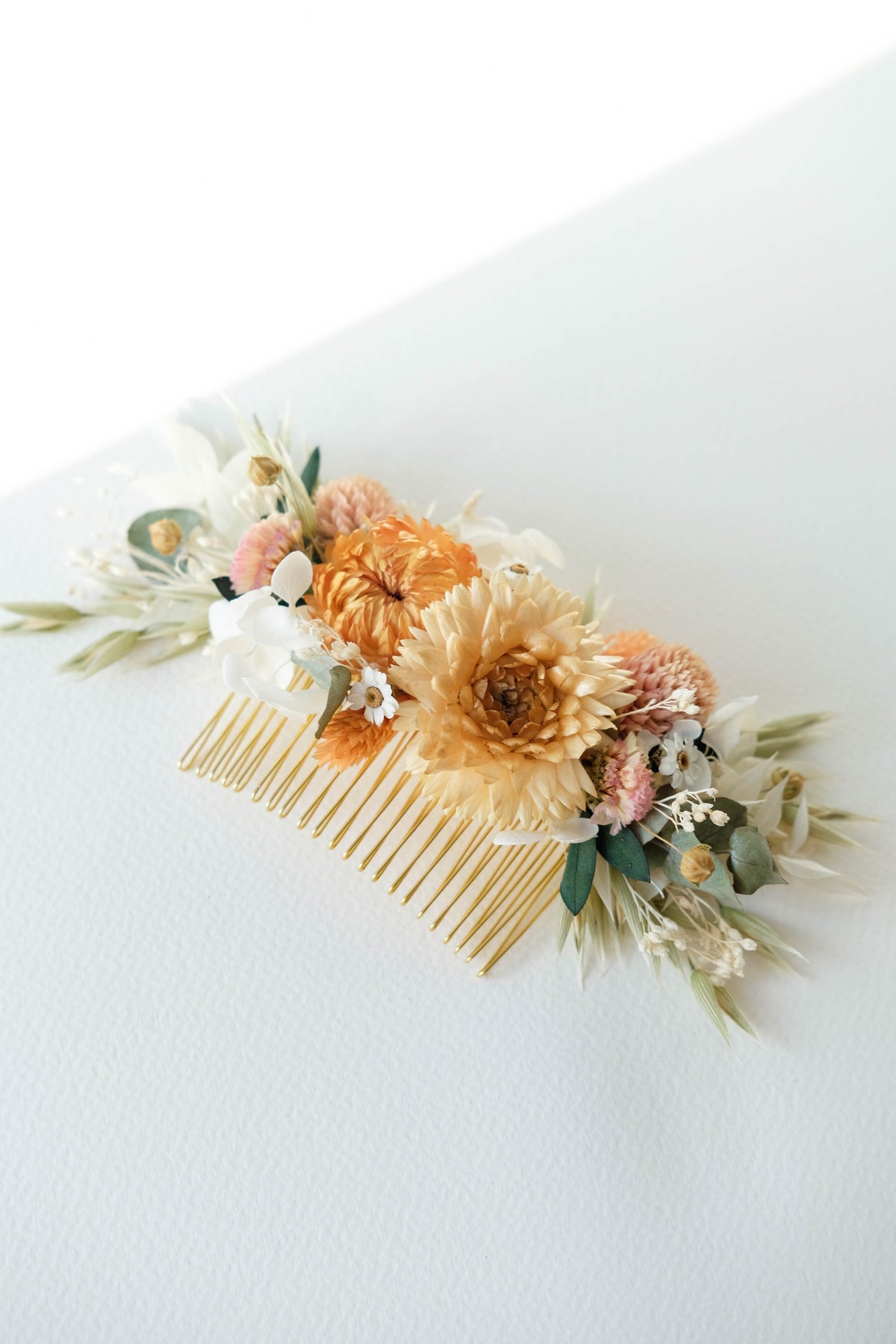Fall Autumn Dried Flower Wedding Hair Comb