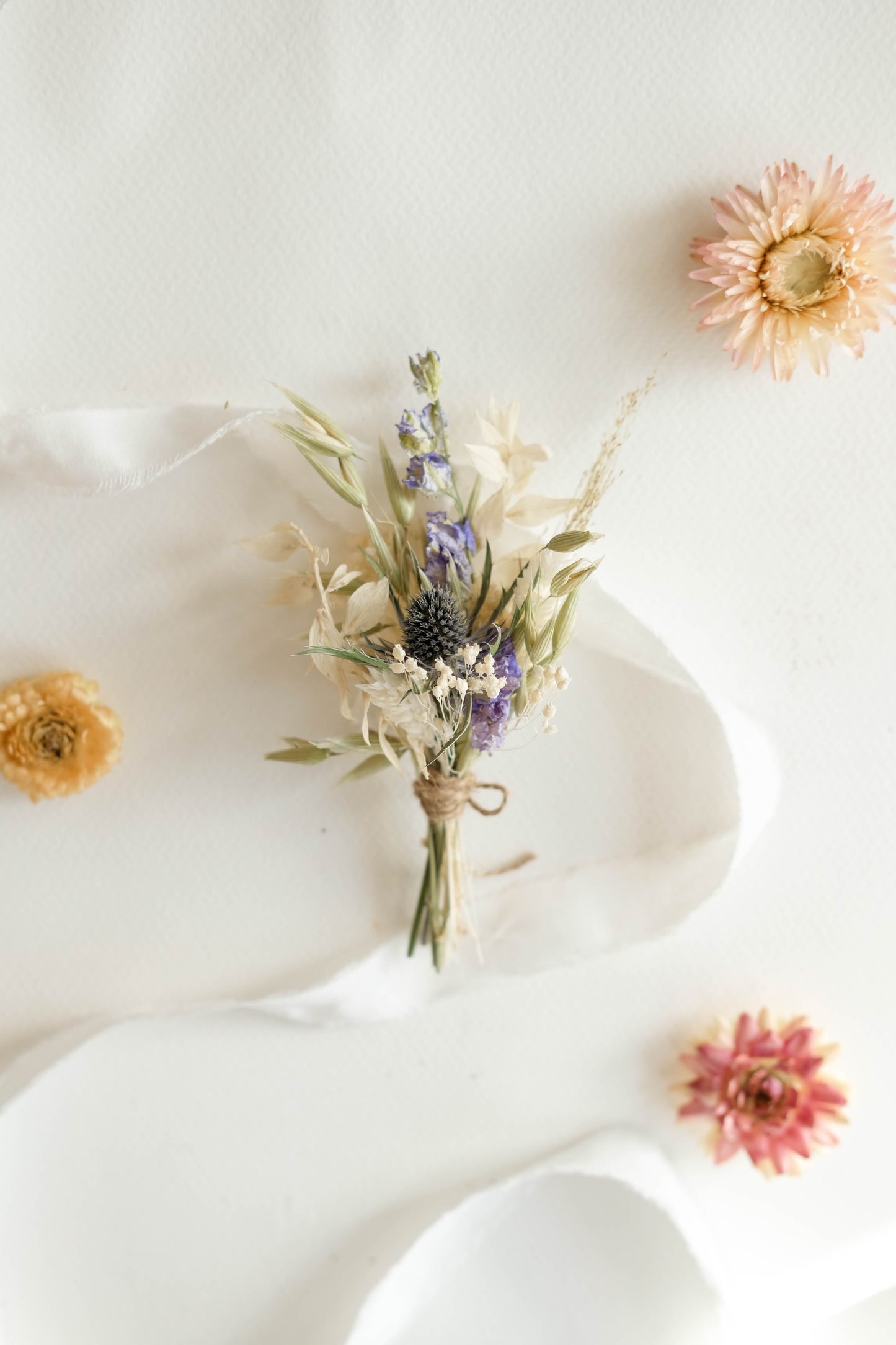 Blue and Ivory Wildflower Buttonhole