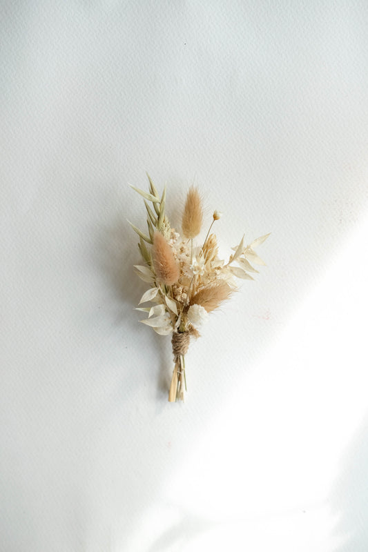 Boho and Natural Dried Flower Buttonhole