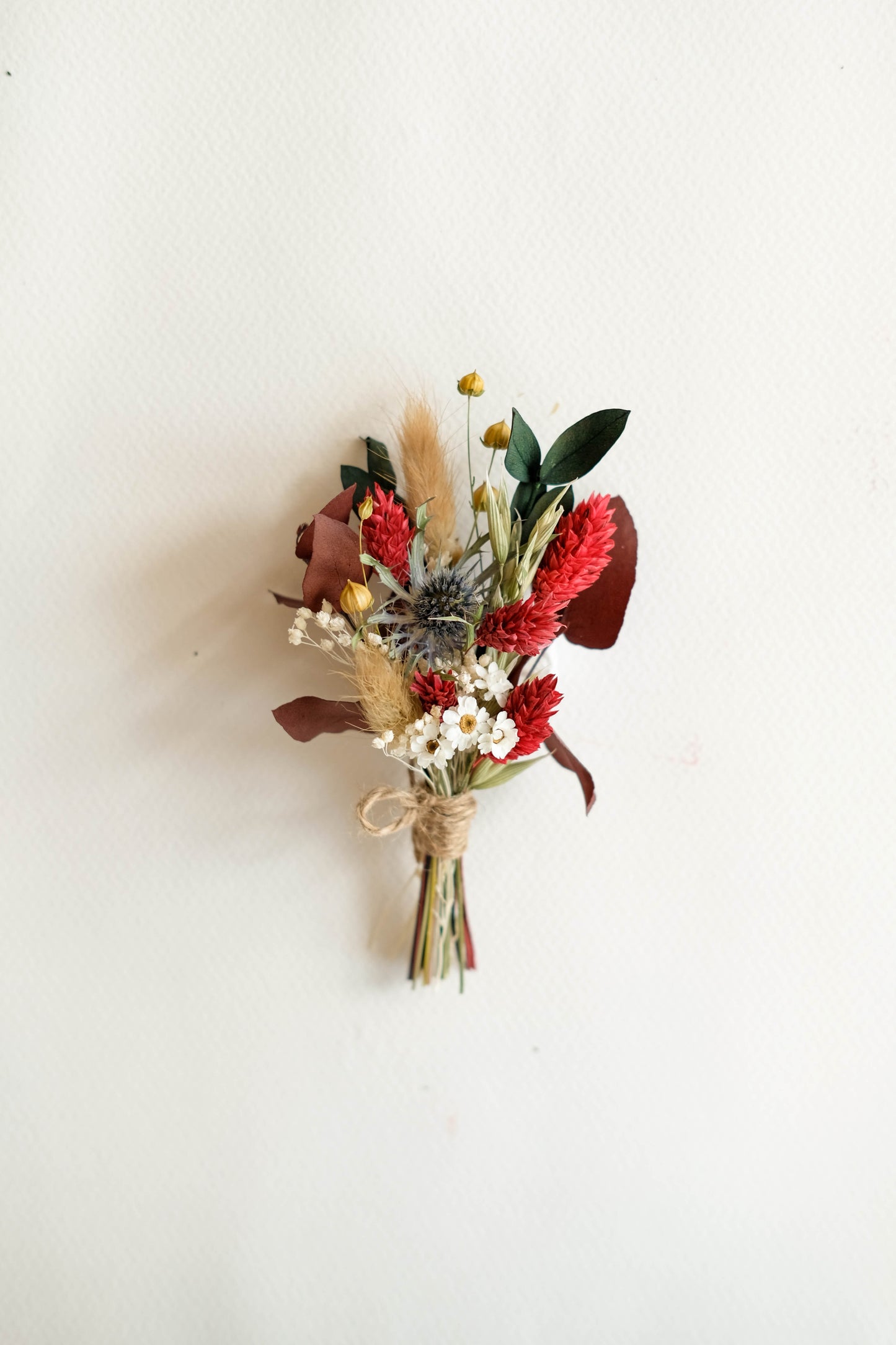 Red and Burgundy Wedding Buttonhole