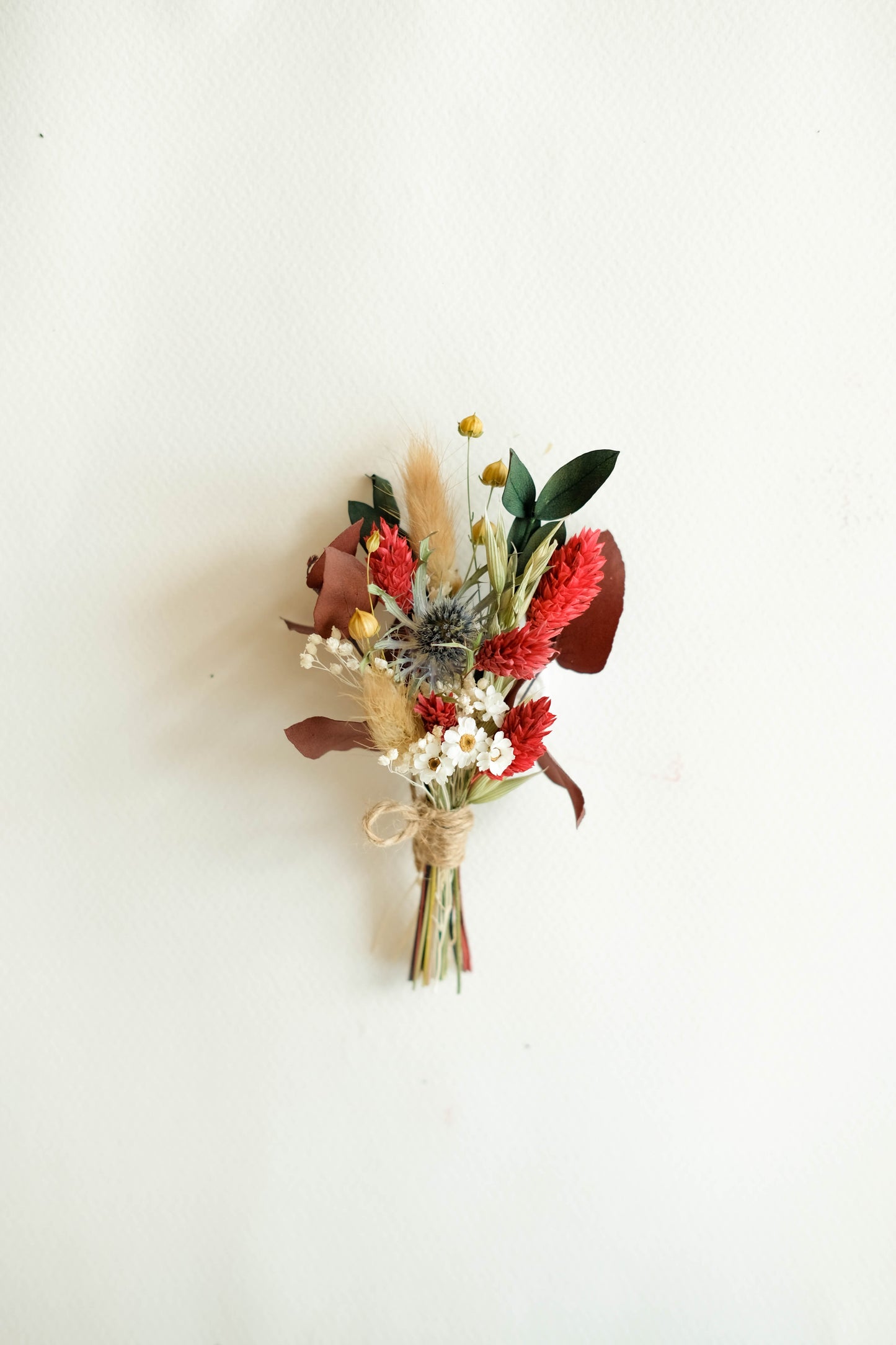 Red and Burgundy Wedding Buttonhole